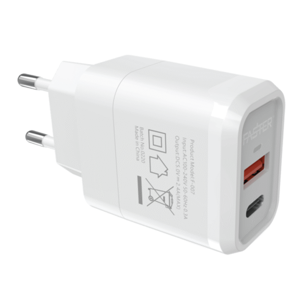 FASTER FAC-950 QC+PD Dual Port Fast Wall Charger 20W